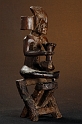 Statue de chef assis tabouret pliant - Chokwe - Angola 183